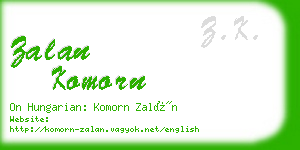 zalan komorn business card